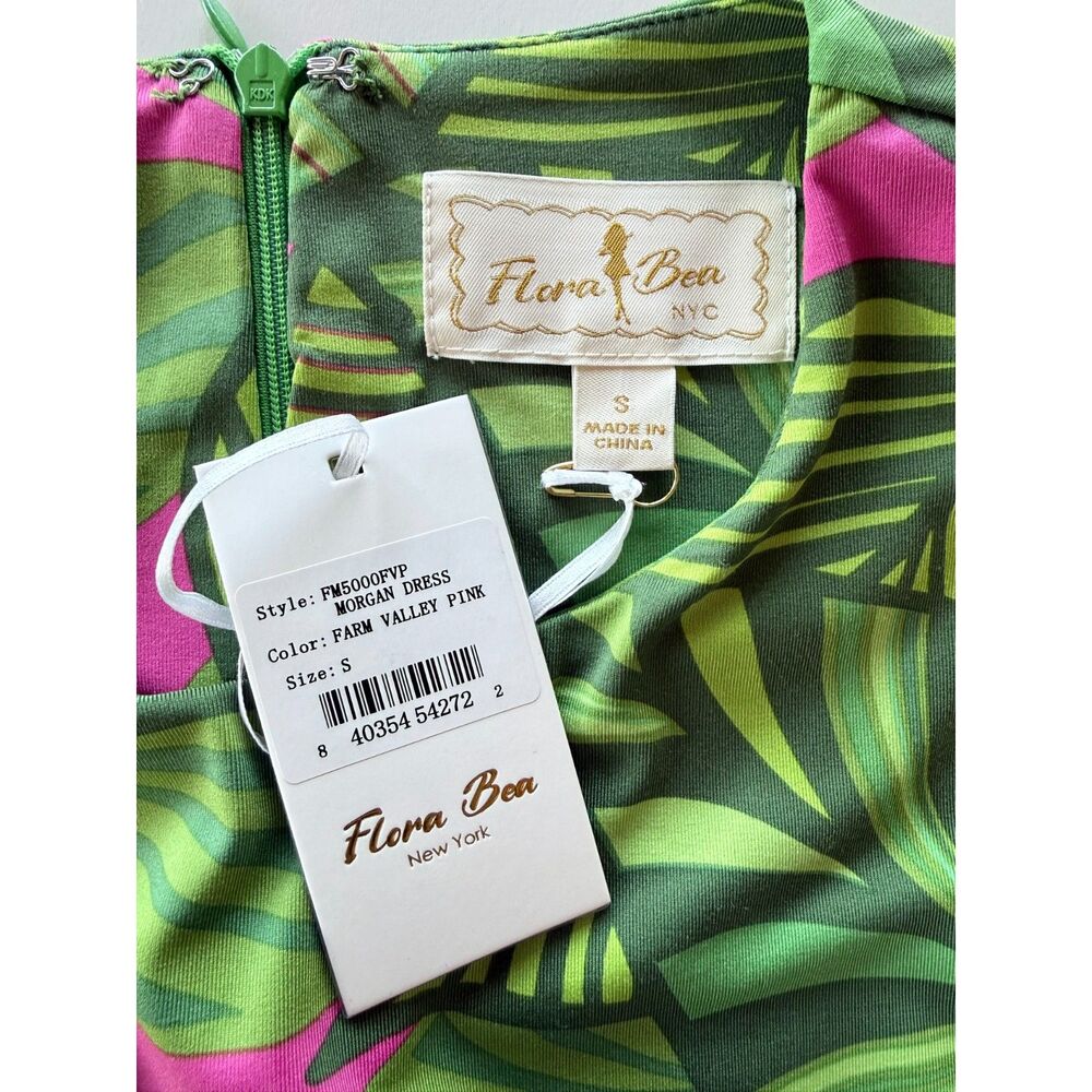 NEW Flora Bea Morgan Long Sleeve Shift Dress in Farm Valley Pink Tropical Size S - Picture 6 of 13